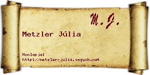 Metzler Júlia névjegykártya